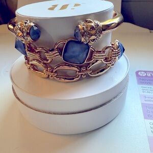 Bp spring stacks 2025 Gold and genuine mother of pearl Bracelet Set